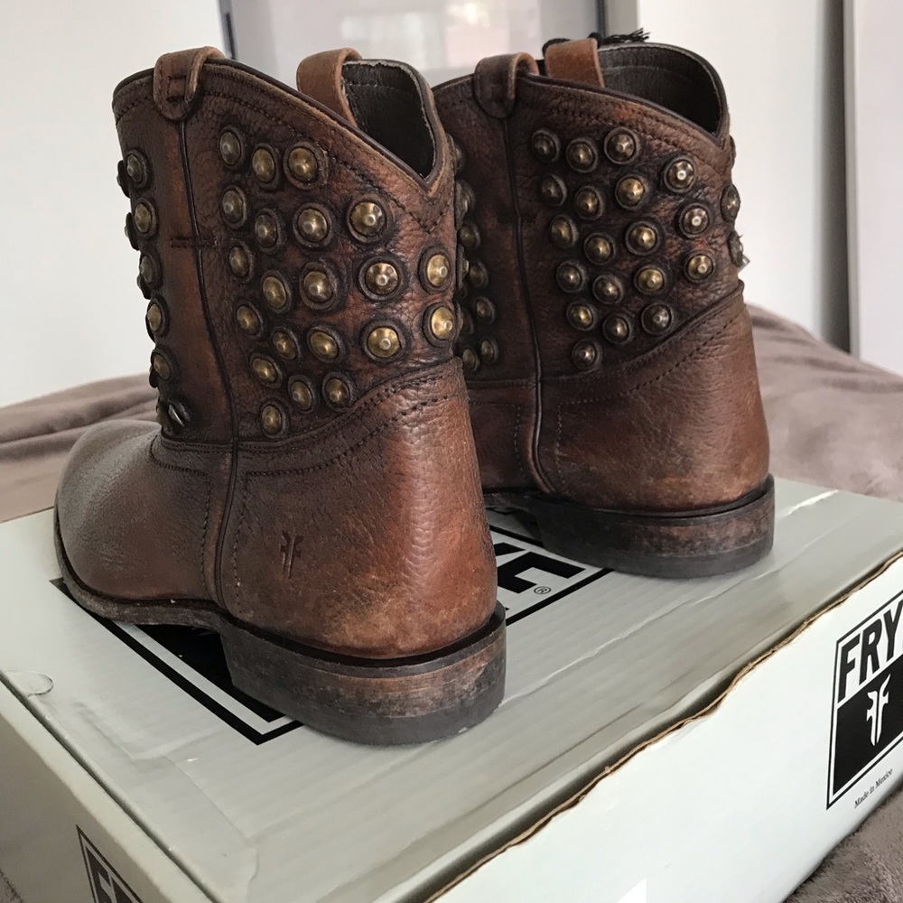 Frye Wyatt Disc Short Boot Cognac Women’s Size 11 - Picture 5 of 8